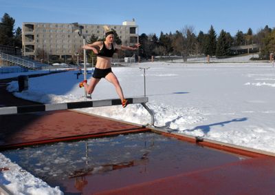 Sara Trané doesn’t let a March snowstorm stop her from practicing.Courtesy of WSU (Courtesy of WSU / The Spokesman-Review)