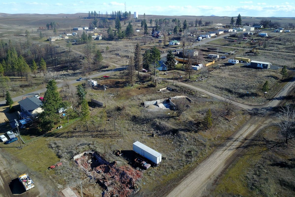 Malden, shown in March 2022, was devastated by the Babb Road fire on Sept. 7, 2020. The blaze was reportedly caused by a tree falling into an Avista Utilities power line.  (Jesse Tinsley/The Spokesman-Review)
