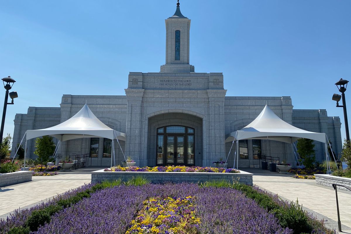 The Moses Lake Washington Temple of the Church of Jesus Christ of Latter-day Saints is open for tours from Aug. 4 to Aug. 19, excluding Sundays. The temple will be dedicated Sept. 17.  (By James Hanlon/The Spokesman-Review)