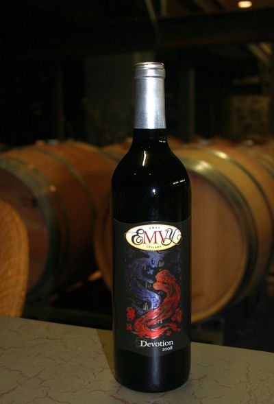 Emvy Cellars’ signature wine is called Devotion. Owners Mark and Valerie Wilkerson are expanding the small winery’s offerings and remodeling a new winemaking facility and tasting room on the corner of Browne Street and Pacific Avenue in downtown Spokane it will share with Bridge Press Cellars. (Lorie Hutson)