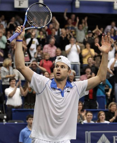 Andy Roddick, of the United States, acknowledges the crowd after he won the Regions Morgan Keegan Championships tournament. (Associated Press)