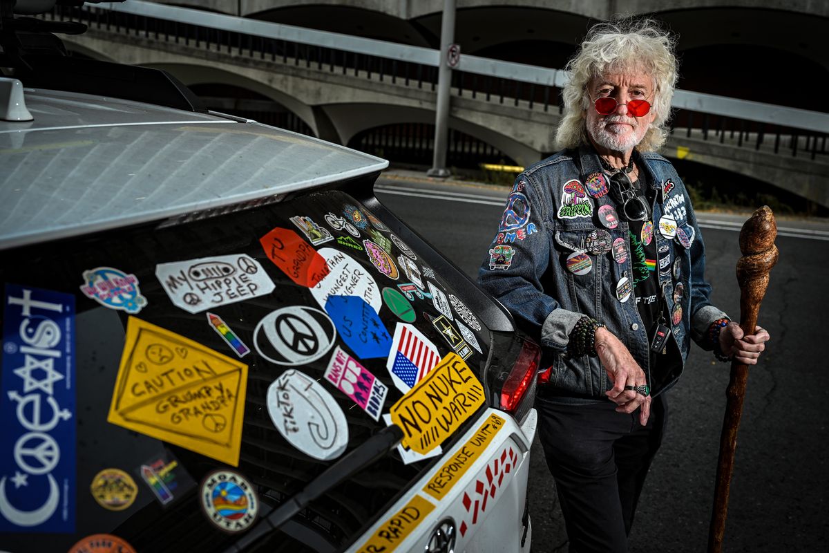 Daniel McLay, one of Spokane’s true characters, has lived on the South Hill since 1984. McLay is a retired nurse, who is now a DJ and attends just about every protest in the city.  (COLIN MULVANY/THE SPOKESMAN-REVIEW)