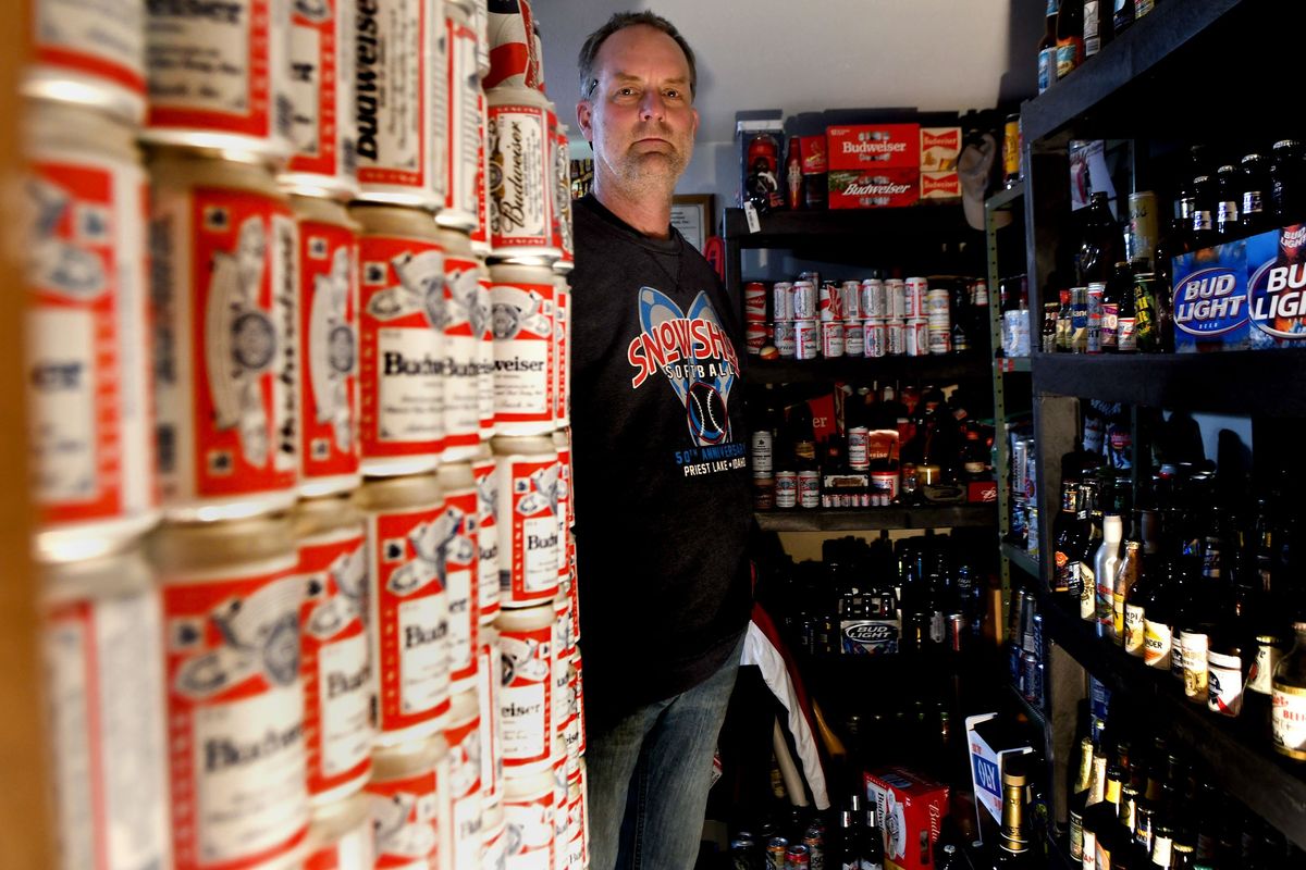 The collector: Mike Bippes, fan of Budweiser but not Rainier, has