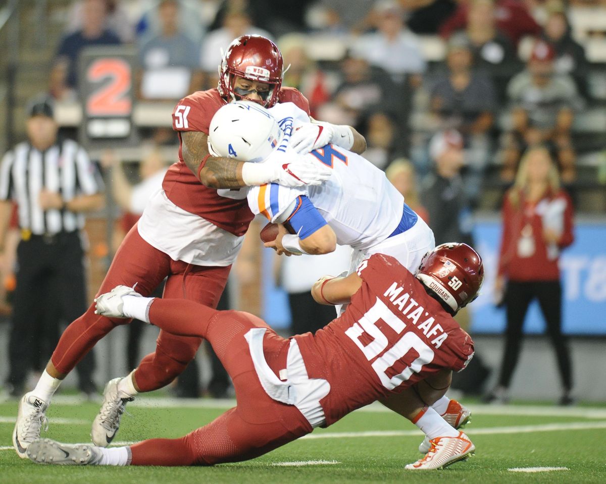 WSU senior Frankie Luvu unleashes his inner Boa