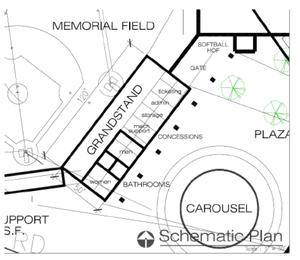 Schematic of new Memorial Field from minutes of April 19 ignite cda minutes.