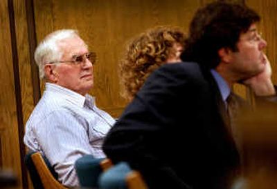 Spokane Raceway Park owner Orville Moe, left, in court on Monday. The hearing is scheduled to resume at 9 this morning. 
 (Brian Plonka / The Spokesman-Review)