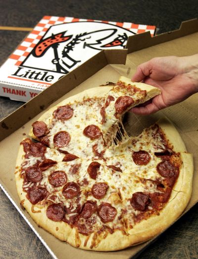 A Little Caesars pepperoni pizza is shown in Detroit, Tuesday, March 21, 2006. (CARLOS OSORIO / Associated Press)