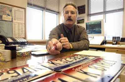 
Kootenai County Assessor Mike McDowell talks Thursday morning about a chance to claim a low-numbered license plate in Kootenai County, for a car, noncommercial truck, motor home or trailer. Reservations start Wednesday. Kootenai County 
 (Jesse Tinsley/Jesse Tinsley/ / The Spokesman-Review)