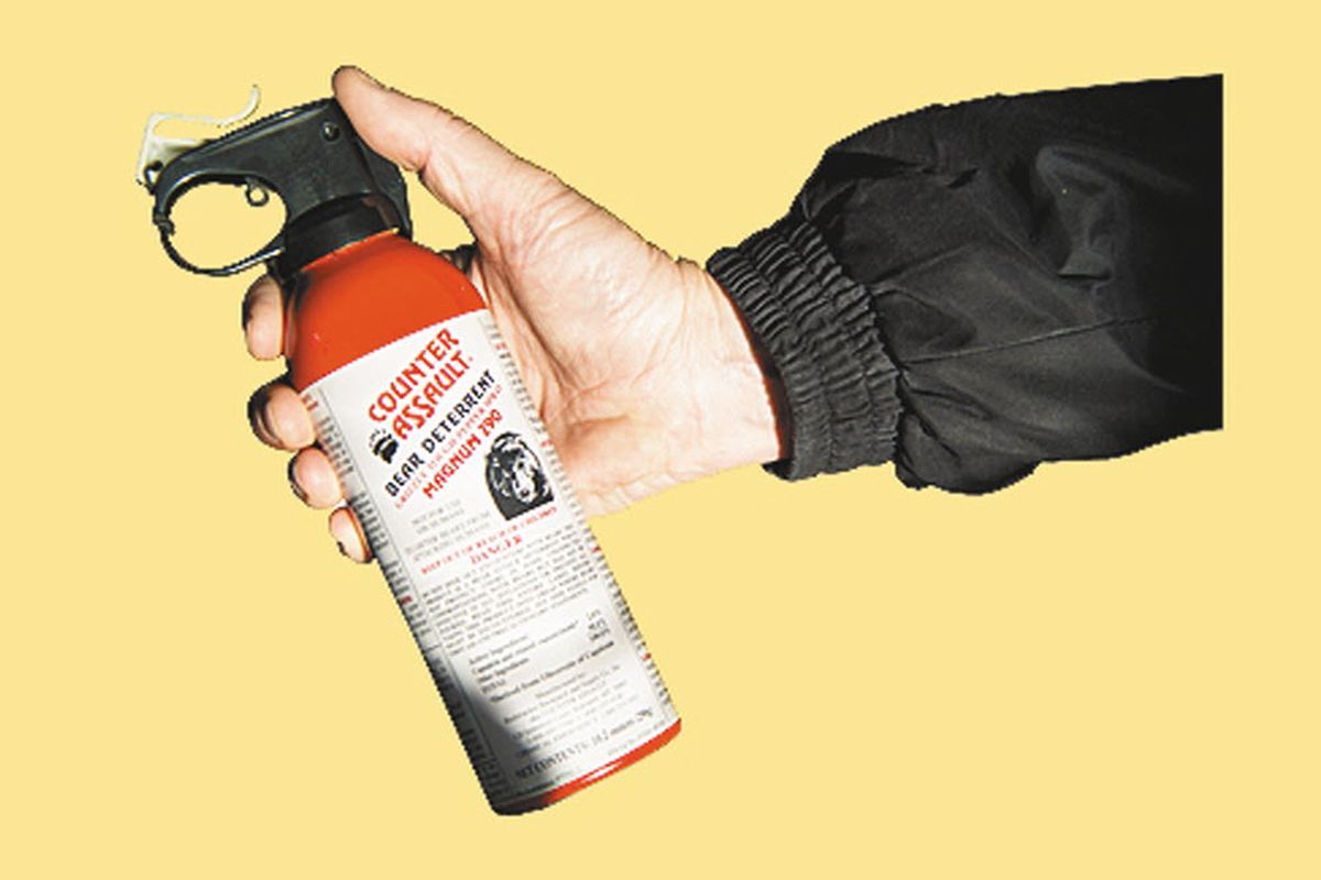 Bear spray canister: recommended equipment for recreating in bear country. (Colin Mulvany)