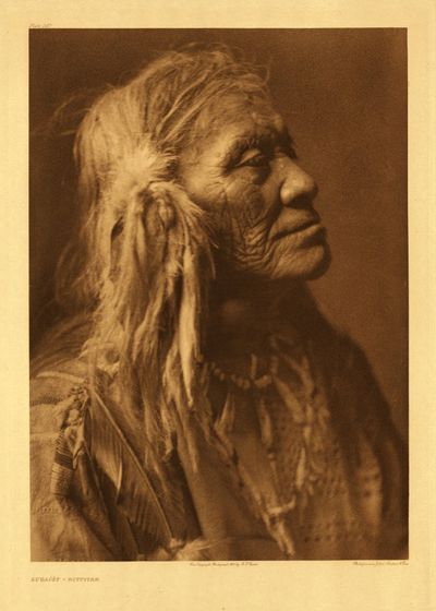 This 1910 portrait of Yakama warrior Luqaiot, also known as Lokout, was taken by Seattle photographer Edward Curtis. The son of Chief Owhi of the Salishan band that lived in the Kittitas Valley, Lokout outlived his brother Qualchan by 56 years.