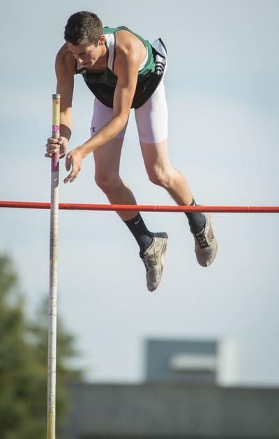 Nick Aleto of Lakeside clears 12 feet during the State 1A pole vault finals at Eastern Washington University’s Roos Field and would end up sixth after a 13-0 vault. (Colin Mulvany)