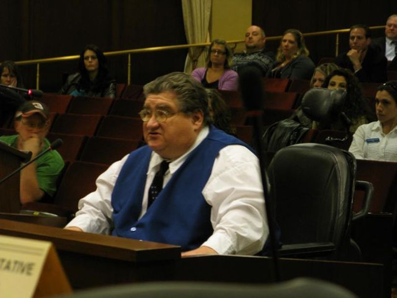 James Steed testifies against the Medicaid cuts bill on Tuesday. (Betsy Russell)