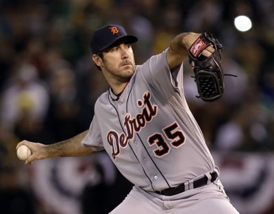 Justin Verlander pitched a four-hitter and struck out 11 as Detroit moved on by beating Oakland 6-0. (Associated Press)