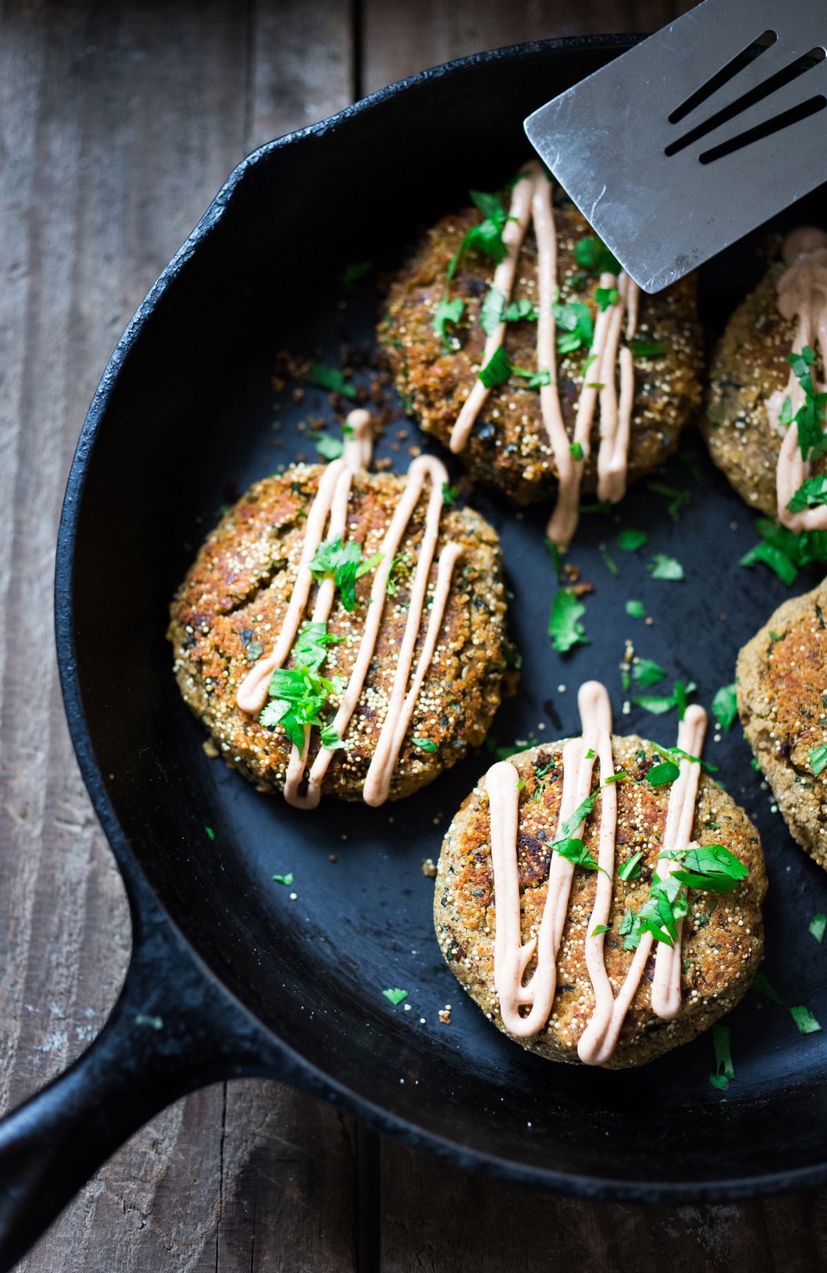 Find the recipe for Southwest amaranth and lentil patties with vegan chipotle “aioli” on Page C5. (Photo by Sylvia Fountaine)