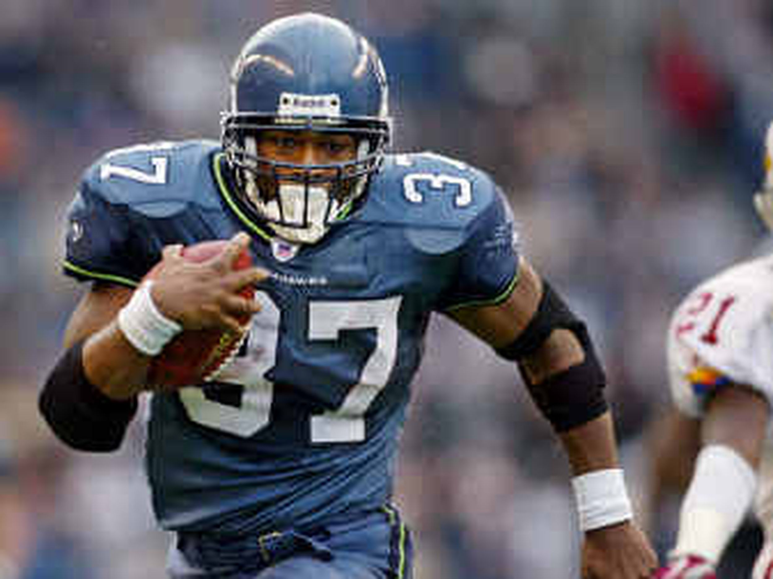 Seattle Seahawks - On this day in 2000, we used our first round pick (No.  19 overall) to select running back Shaun Alexander. During the 2005 season,  he ran his way into