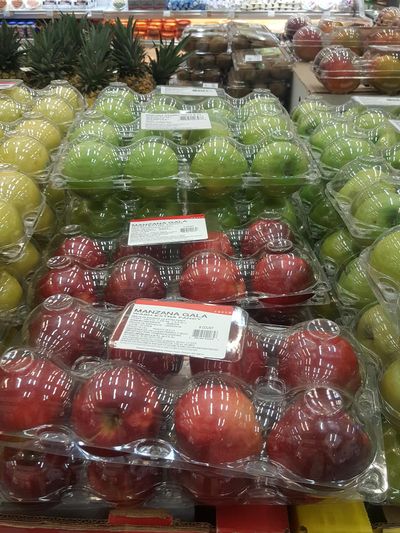 Apples imported from the United States are displayed for sale at a Sam's Club in Mexico City. The Trump administration announced last week it will impose tariffs on steel and aluminum imports from Europe, Mexico and Canada after failing to win concessions from the American allies. Mexico retaliated quickly saying it would penalize U.S. imports including apples, grapes, cheeses, pork bellies and flat steel. (Marco Ugarte / AP)
