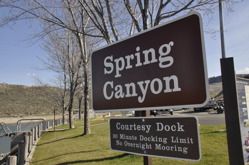  Spring Canyon near Grand Coulee Dam is a popular boat launching and camping area along the Lake Roosevelt National Recreation Area. (Rich Landers)