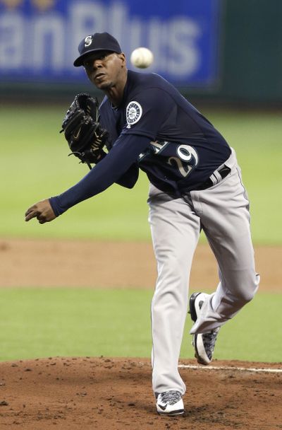 Roenis Elias lasted only 3 1/3 innings, giving up eight runs, seven earned, as Seattle lost by double figures for the second time in three games at Houston. (Associated Press)