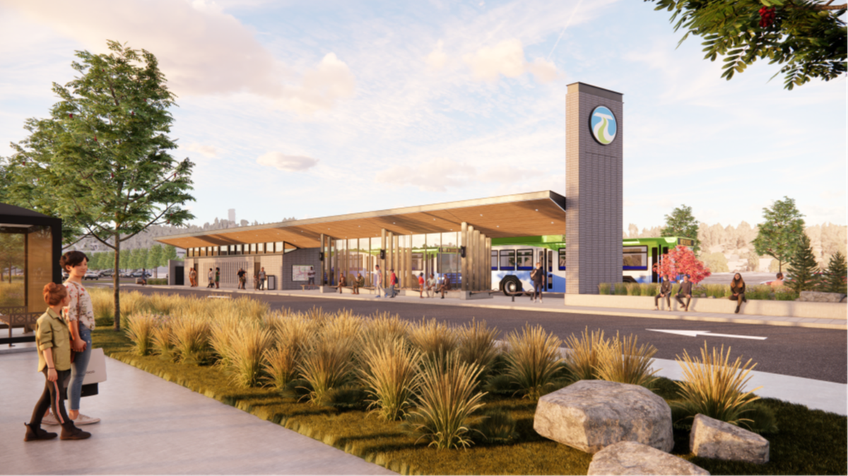 A rendering shows a project proposed to the City of Spokane Valley would improve Mirabeau Park and Ride.  (Courtesy of Spokane Transit Authority)