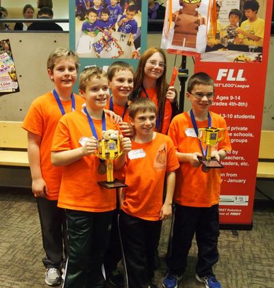 The Super Garfields team members are, from left, back row, Ethan Ingalls, Daniel Champlin and Lauren Champlin; front row, Jake Gendreau, Garrett Jarvis and Drew Champlin.