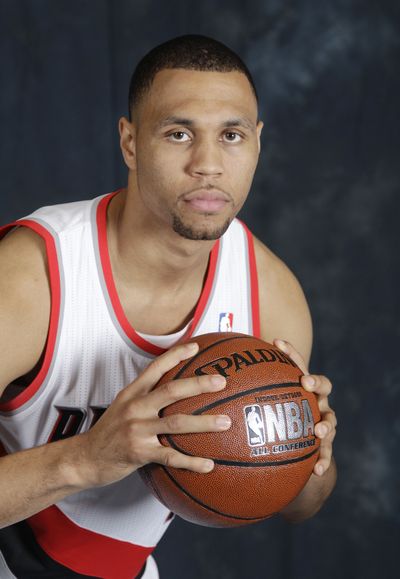 Brandon Roy had his game face on for Blazers media day earlier this month. (Associated Press)