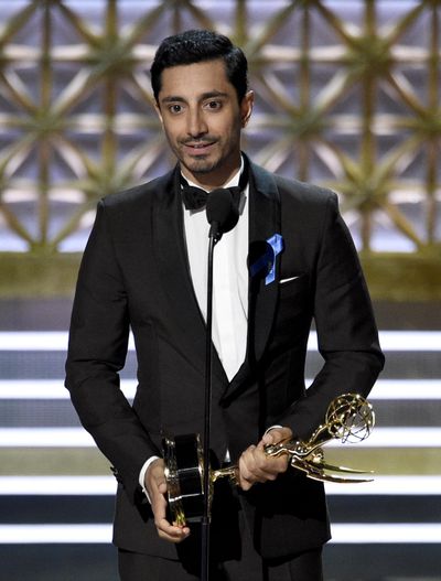 Riz Ahmed accepts the award for outstanding lead actor in a limited series or a movie for “The Night Of” at the 69th Primetime Emmy Awards on Sunday, Sept. 17, 2017, at the Microsoft Theater in Los Angeles. (Chris Pizzello / Chris Pizzello/Invision/AP)