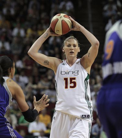 Three-time WNBA MVP Lauren Jackson will miss eight to 12 weeks for the Seattle Storm because of hip surgery. (Associated Press)