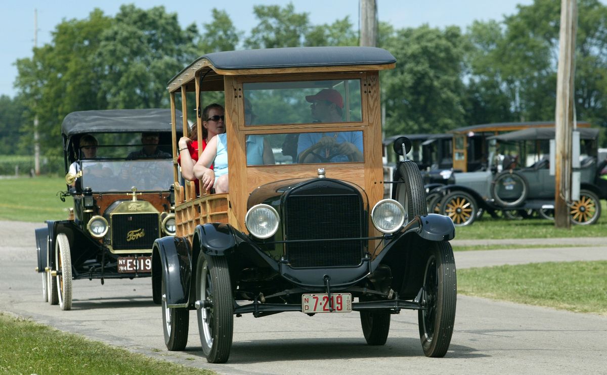 Ford Model Ts arrive Monday  for a celebration at the Wayne County Fairgrounds in Richmond, Ind.  More than 900 cars are expected by the time the Centennial T Party ends Saturday.Associated Press photos (Associated Press photos / The Spokesman-Review)