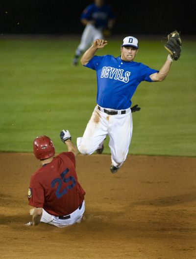 Shadle Park senior shortstop Danny Rowton, right, who had a solid American Legion campaign last summer, is hitting .818 for the Highlanders. (File)