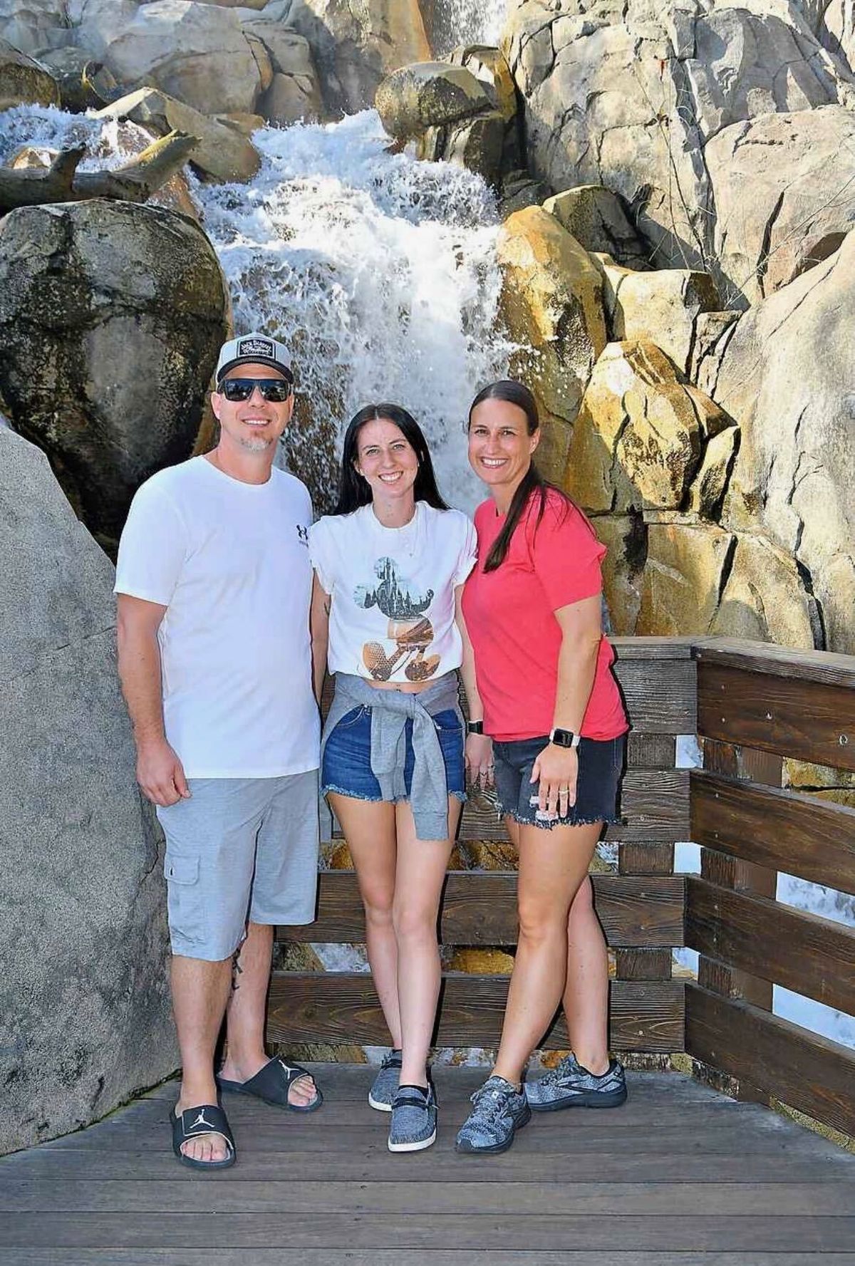 Joshua Paine stands with his wife and daughter. Paine was shot and killed in May 2024 in the Garland District on his way to work as a clinical engineer at Sacred Heart. (Courtesy of Leslie Paine)