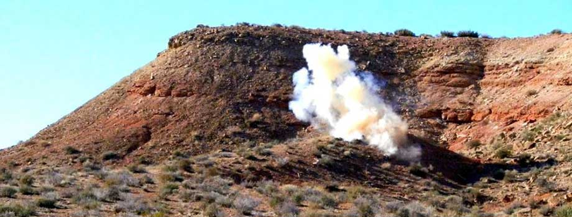 A Tannerite exploding target is detonated by a shot from a rifle. (Tannerite)