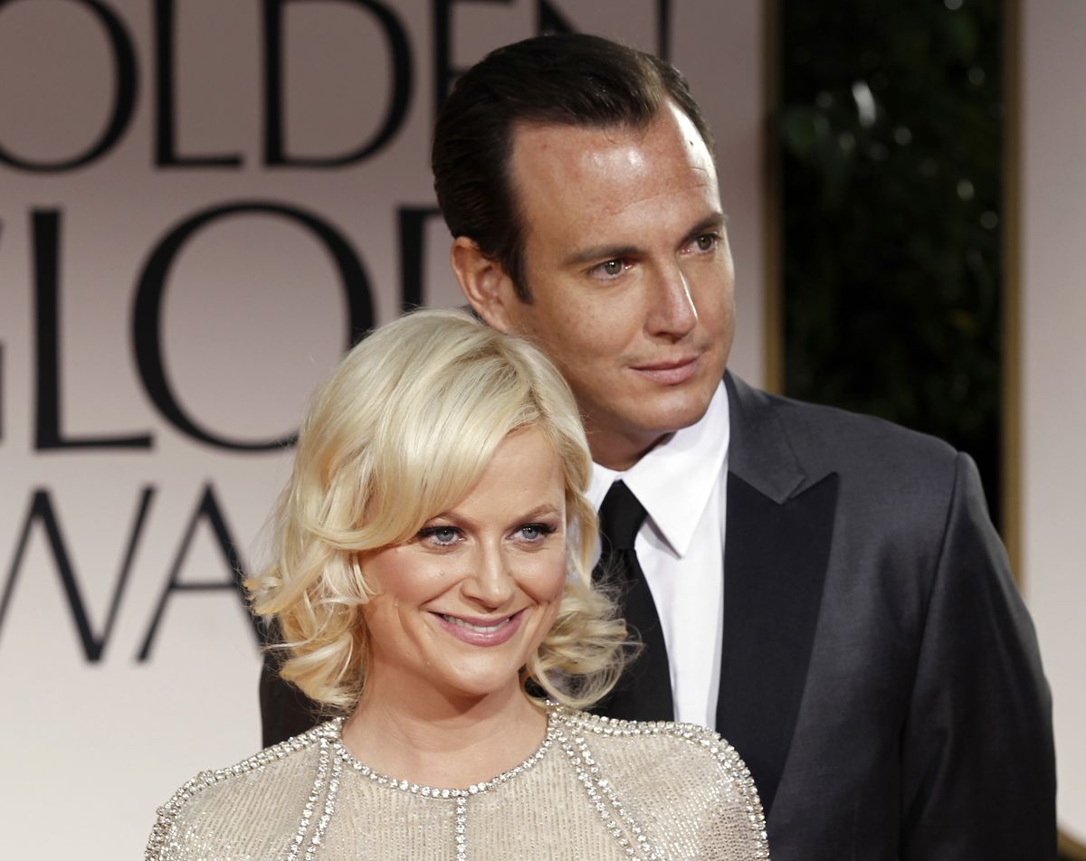 Actors Amy Poehler and Will Arnett arrive at the 69th Annual Golden Globe Awards in Los Angeles in January. (Associated Press)