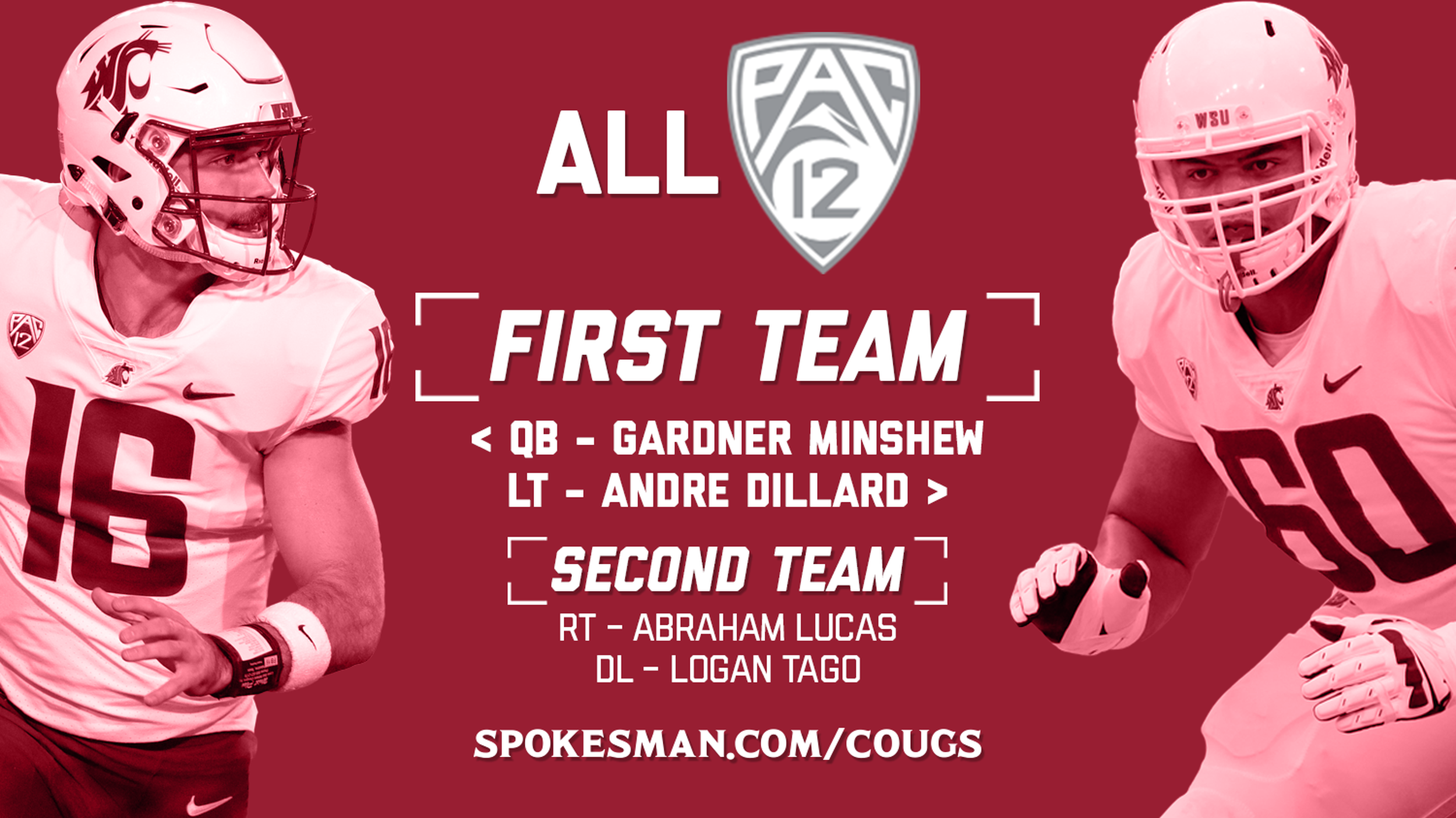 Led by Gardner Minshew and Andre Dillard, Washington State places a dozen  on All-Pac-12 teams