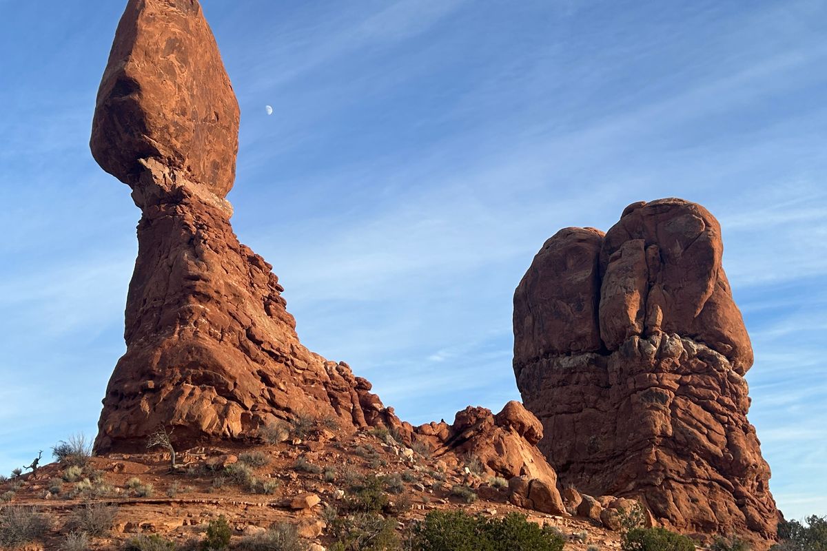 Arches National Park in Utah is know for having the “highest concentration” of natural stone arches. Here is B{span data-olk-copy-source=”MessageBody”}alanced Rock. {/span}{!--EndFragment--}  (Courtesy of Mary Pat Treuthart)