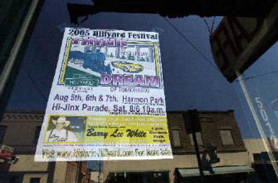 
A poster announcing the 2005 Hillyard Festival is displayed in a window along Market Street in downtown Hillyard.
 (Liz Kishimoto / The Spokesman-Review)