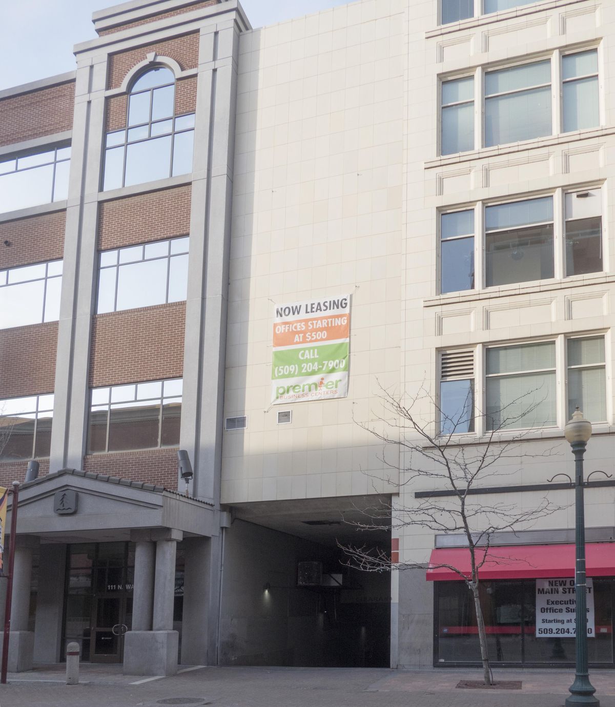 Present day: The Umpqua Bank building, at left, and the former Crescent department store, at right, are rich in local history. This section of the Umpqua building was once part of the Crescent, but also the location of the ill-fated Bank of Spokane Falls. It failed in 1893. (Jesse Tinsley / The Spokesman-Review)