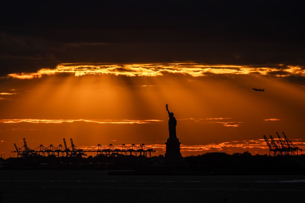 The Statue of Liberty stands in New York Harbor on Oct. 22 in New York City. (Getty Images)