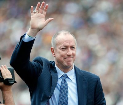 In this May 13, 2017, file photo, Hall of Fame quarterback Jim Kelly stands as he is acknowledged by President Donald Trump during Trump’s commencement address for the Class of 2017 at Liberty University in Lynchburg, Va., where Kelly’s daughter is a member of the graduation class. Hall of Fame quarterback Jim Kelly is progressing “remarkably well” two weeks since having surgery to remove cancer from his jaw, and is expected to be released from the hospital soon, says the doctor who oversaw the lengthy operation. (Pablo Martinez Monsivais / Associated Press)