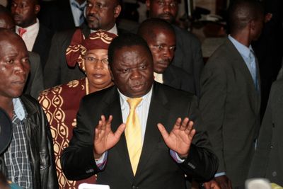 Movement for Democratic Change leader Morgan Tsvangirai attends talks in Harare, Zimbabwe, on Thursday. Tsvangirai’s MDC reached a power-sharing deal with President Robert Mugabe.  (Associated Press / The Spokesman-Review)