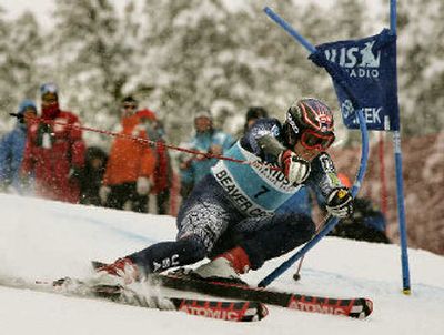 
American Bode Miller bends a gate Saturday on the way to winning the men's World Cup giant slalom in Beaver Creek, Colo. 
 (Associated Press / The Spokesman-Review)