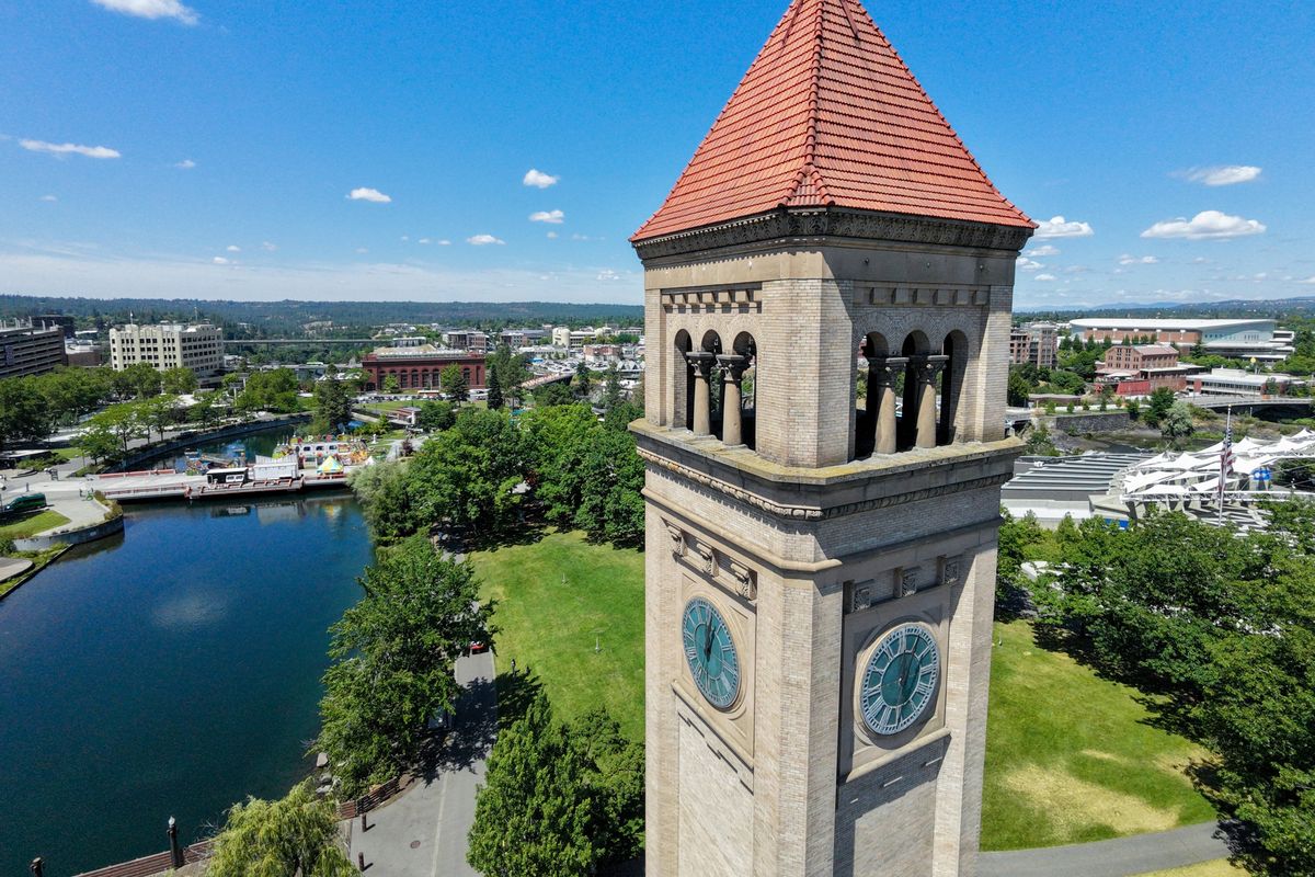 Spokane’s venerable Riverfront Park Clocktower, photographed Friday, is ringing chimes once again.  (Jesse Tinsley/THE SPOKESMAN-REVIEW)