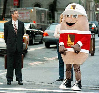 
Idaho Potato Commission mascot Spuddy Buddy took his message to New York City in 1996. 
 (Associated Press / The Spokesman-Review)