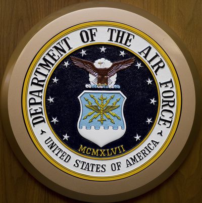 The Department of the Air Force seal hangs on the wall Feb. 24, 2009, at the Pentagon in Washington, D.C. (Paul J. Richards/AFP/Getty Images/TNS)  (Paul J. Richards/AFP/GETTY IMAGES NORTH AMERICA/TNS)