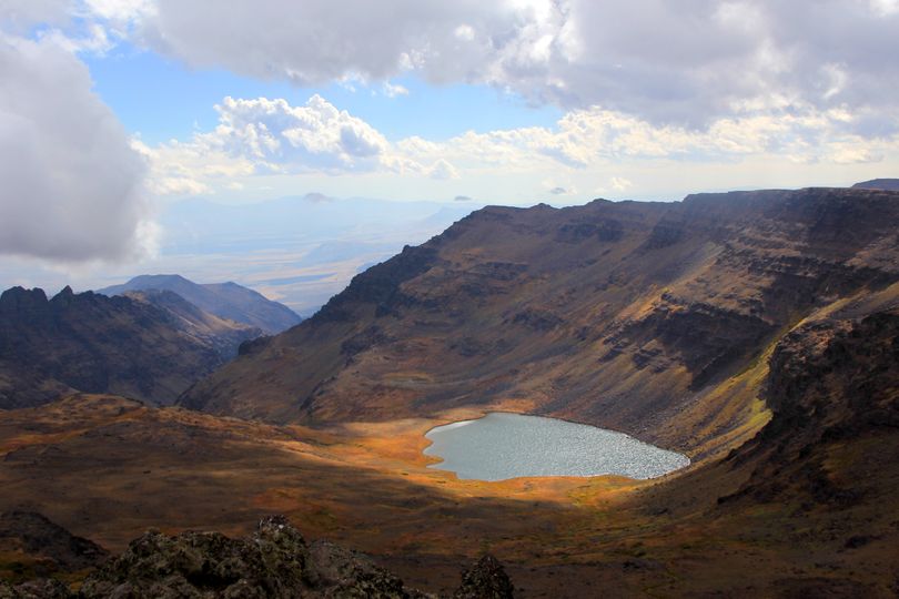Wildhorse Lake, near the summit of Steens Mountain, shimmers in an alpine basin. (Zach Urness / Statesman Journal)