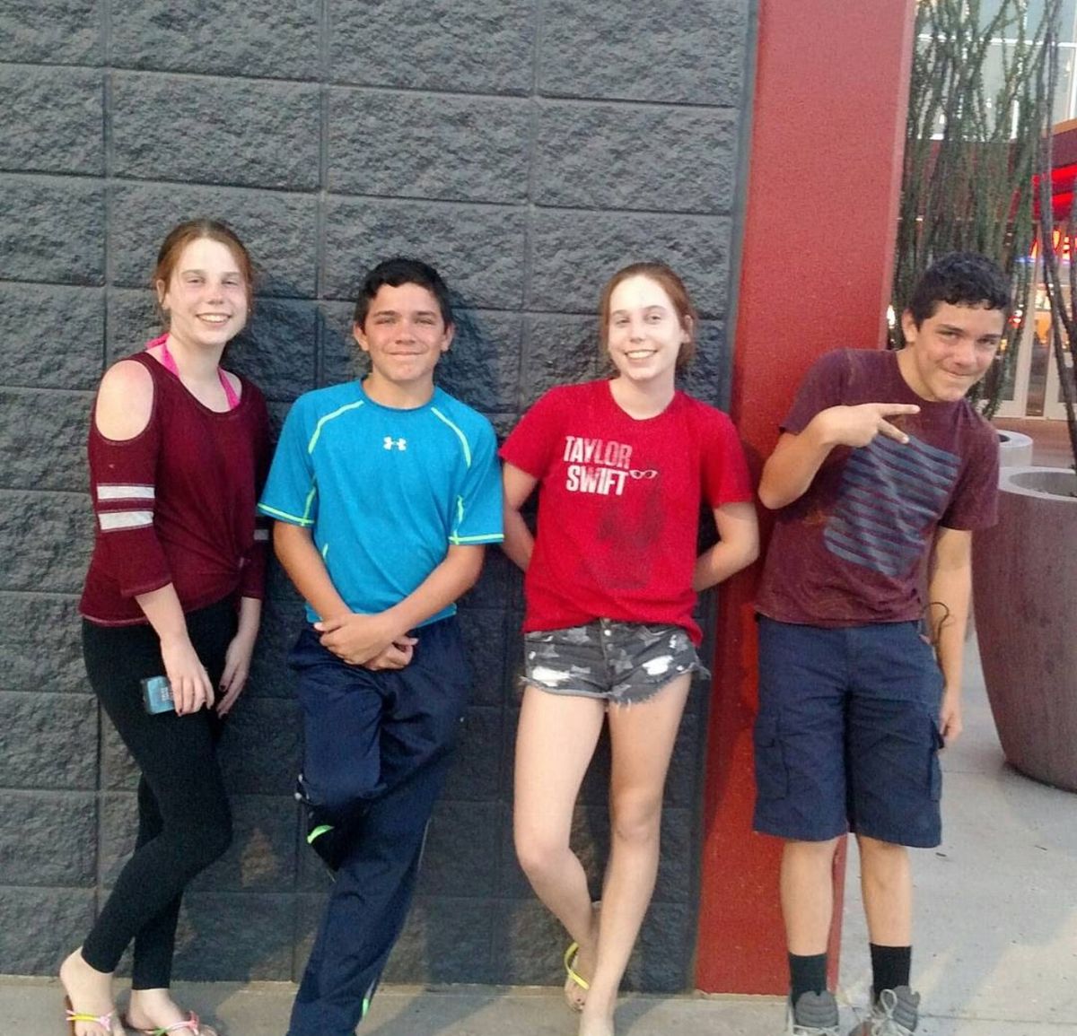 The twins in 2016, the year they met. From left, Brooklyn, Caleb, Kristen and Jeremy. MUST CREDIT: Courtesy of Jeremy Baker 