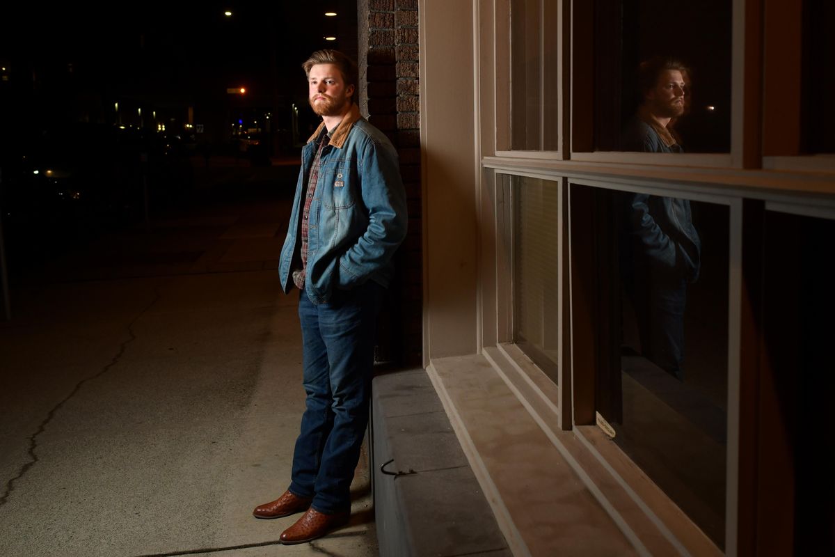 Country singer-songwriter Colby Acuff poses for a photo in downtown Spokane on Wednesday. Acuff, who hails from Coeur d’Alene, is releasing a new album, “Life of a Rolling Stone,” next Wednesday. (Tyler Tjomsland / The Spokesman-Review)