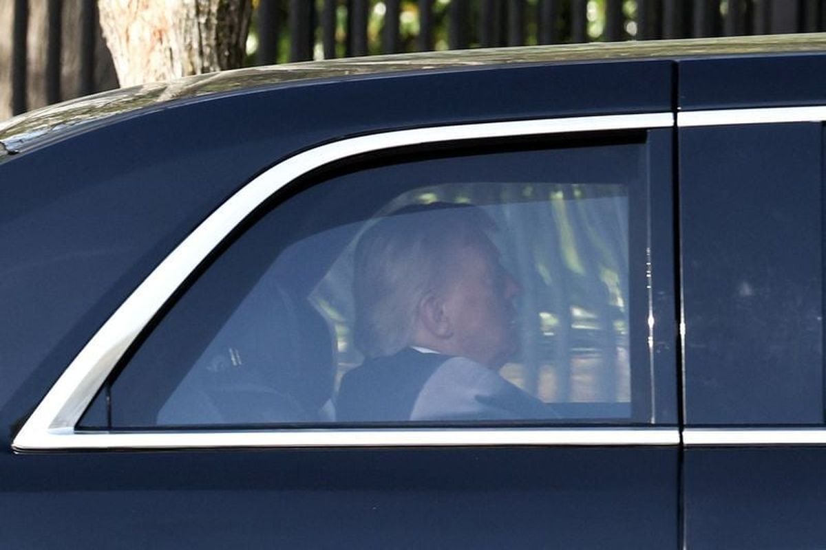 U.S. President Donald Trump departs the White House, en route to the U.S. Supreme Court, to attend oral arguments on the legality of his administration