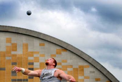 
Idaho shot putter Russ Winger is ranked fifth overall in the U.S. 
 (Rajah Bose / The Spokesman-Review)