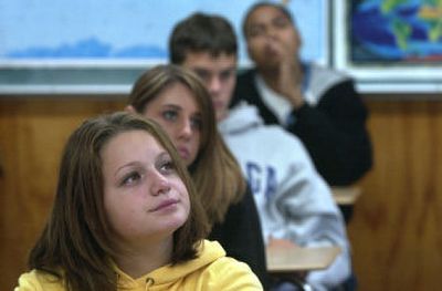 
Kellie Klein and her Ferris High School classmates listen to teacher James Noble lead a discussion on the subject of the U.S. Constitution on Tuesday. 
 (Dan Pelle / The Spokesman-Review)