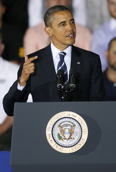 President Barack Obama speaks to electrical workers in Pittsburgh on Tuesday. (Associated Press)